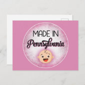 ペンシルバおもしろいニアベビーピンクニューガールポストカード ポストカード (正面/裏面)