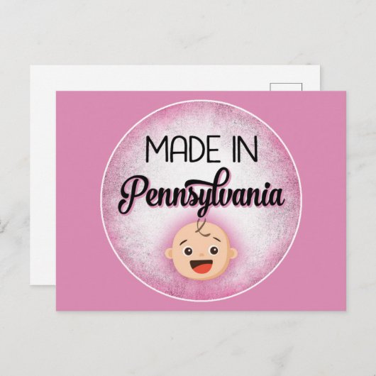 ペンシルバおもしろいニアベビーピンクニューガールポストカード ポストカード (正面/裏面)