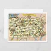 ペンシルバおもしろいニアヴィンテージ地図 ポストカード (正面/裏面)