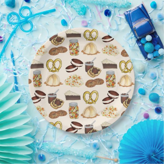 ペンシルバクラシックニアPAオランダアミッシュ食品皿 ペーパープレート (パーティー)