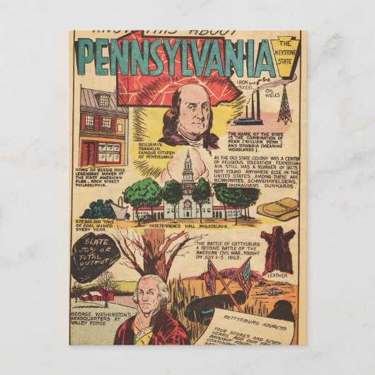 ペンシルバニアについて知っている ポストカード (正面)