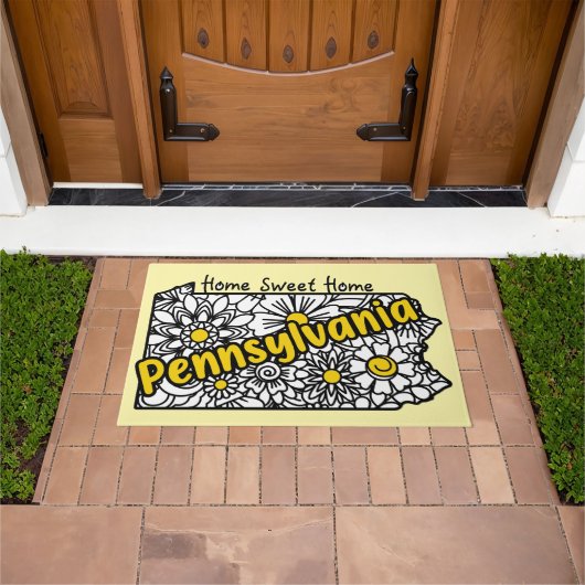 ペンシルバニアのドードルの花 ドアマット (室外)