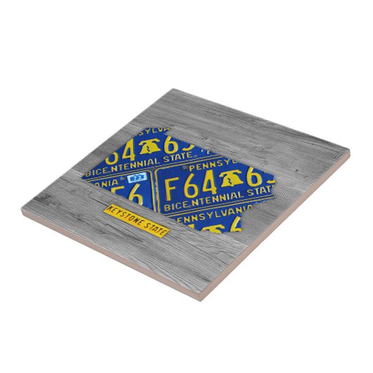 ペンシルバニアのナンバープレートの地図のセラミックタイル タイル (側面)