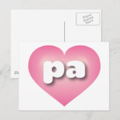 ペンシルバニアのピンクのフェードハート – 私はpaが大好き ポストカード (正面/裏面)