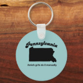 ペンシルバニアのモットー – アミッシュの女の子は手動で行う キーホルダー (正面)