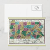 ペンシルバニアの古い1829年の地図 ポストカード (正面/裏面)