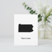 ペンシルバニアの地図 – 白黒モダン ポストカード (スタンド正面)