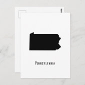 ペンシルバニアの地図 – 白黒モダン ポストカード (正面/裏面)