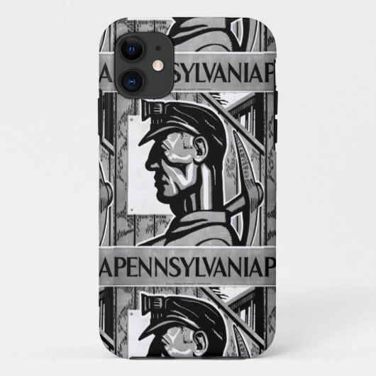 ペンシルバニアの石炭ポスターWPA 1938年 Case-Mate iPhoneケース (裏面)