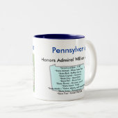 ペンシルバニアの記号及び地図 ツートーンマグカップ (正面右)