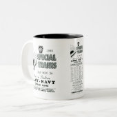 ペンシルバニアの鉄道での軍隊海軍ゲーム ツートーンマグカップ (正面左)