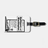 ペンシルバニアの鉄道は一時間毎に1948年を訓練します ラゲッジタグ (正面横)