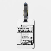 ペンシルバニアの鉄道は一時間毎に1948年を訓練します ラゲッジタグ (裏面縦)