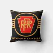 ペンシルバニアの鉄道ロゴ、黒及び金ゴールド クッション (裏面)