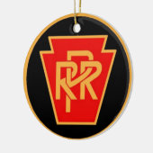 ペンシルバニアの鉄道ロゴ、黒及び金ゴールド セラミックオーナメント (左)