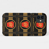 ペンシルバニアの鉄道ロゴ、黒及び金ゴールド Case-Mate iPhoneケース (裏面(横))