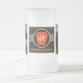 ペンシルバニアの鉄道年報1960年 フロストグラスビールジョッキ (中央)