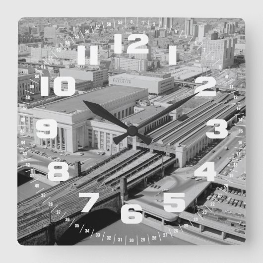 ペンシルバニアの鉄道第30 St.Station柱時計 スクエア壁時計 (正面)