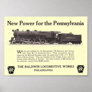 ペンシルバニアの鉄道1926年のポスターのための力 ポスター