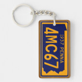 ペンシルバニアの1937年のヴィンテージのナンバープレートKeychain キーホルダー (正面)