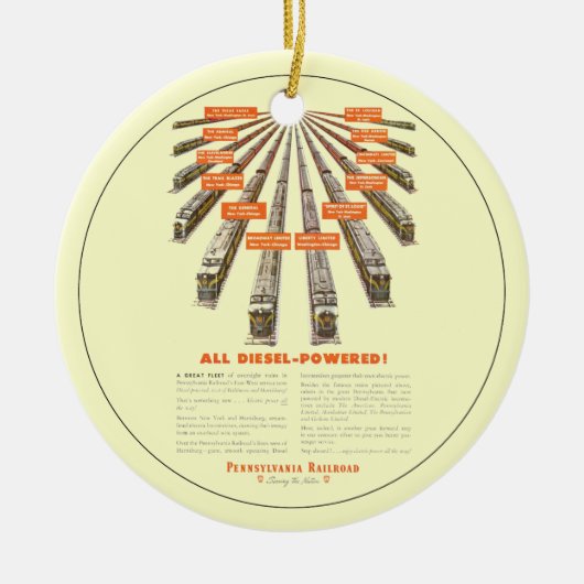 ペンシルバニアは東西の完全にディーゼルを今強行採決します セラミックオーナメント (正面)