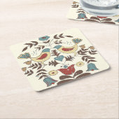 ペンシルバニアオランダアミッシュヘックスサインバードアメリカーナ スクエアペーパーコースター (アングル)