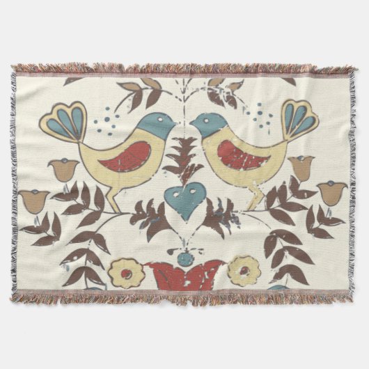 ペンシルバニアオランダアミッシュヘックスサインバードアメリカーナ スローブランケット (正面)