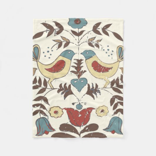 ペンシルバニアオランダアミッシュヘックスサインバードアメリカーナ フリースブランケット (正面)