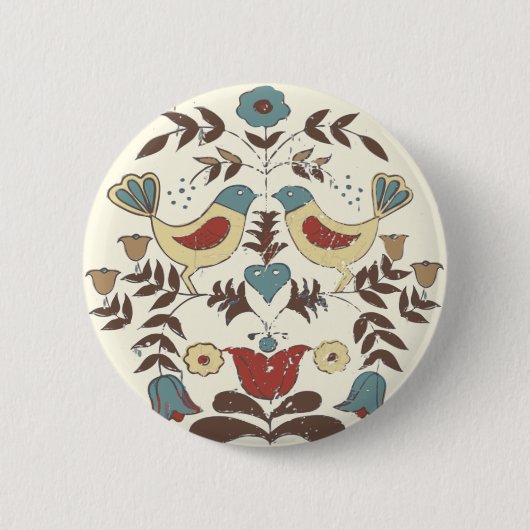 ペンシルバニアオランダアミッシュヘックスサインバードアメリカーナ 缶バッジ (正面)