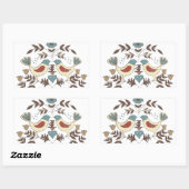 ペンシルバニアオランダアミッシュヘックスサインバードアメリカーナ 長方形シール (シート)