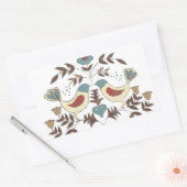 ペンシルバニアオランダアミッシュヘックスサインバードアメリカーナ 長方形シール (封筒)