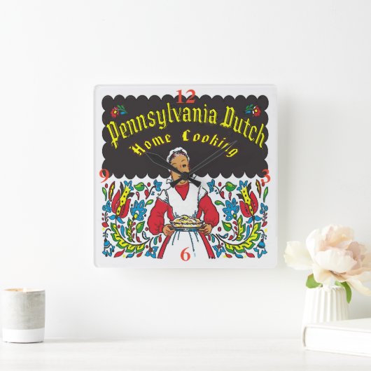 ペンシルバニアオランダホーム料理 スクエア壁時計 (ホーム)