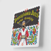 ペンシルバニアオランダホーム料理 スクエア壁時計 (傾斜)