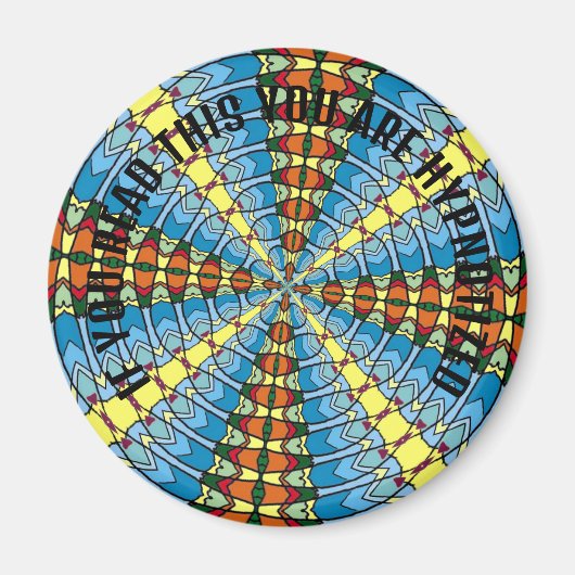 ペンシルバニアオランダ16進サイン春グリーンアンドブルー マグネット (正面)