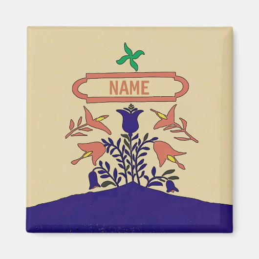 ペンシルバニアオランダ16進数の記号、名前の追加 マグネット (正面)