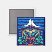 ペンシルバニアオランダ、ラブバード六角サイン マグネット (正面/裏面)