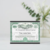 ペンシルバニアカスタム州鉄道の株式証書 ポストカード (スタンド正面)