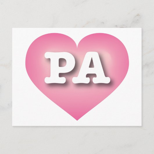 ペンシルバニアピンクフェードハート- I love PA ポストカード (正面)