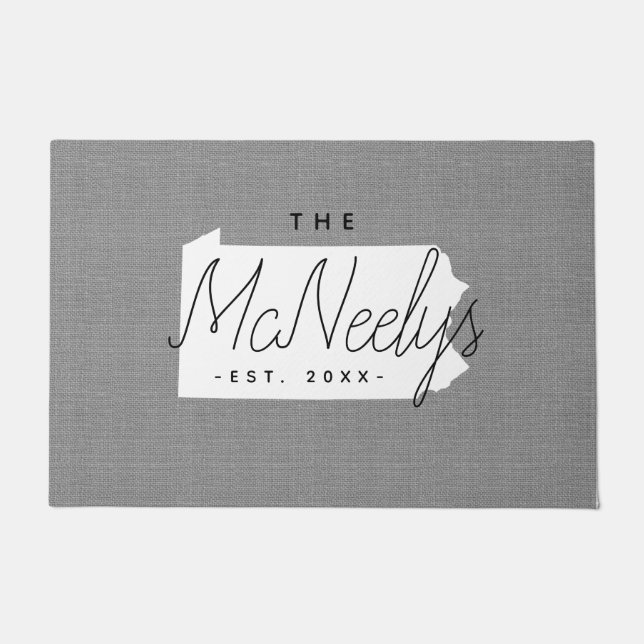 ペンシルバニアファミリーモノグラム州ドオーマ ドアマット (正面)