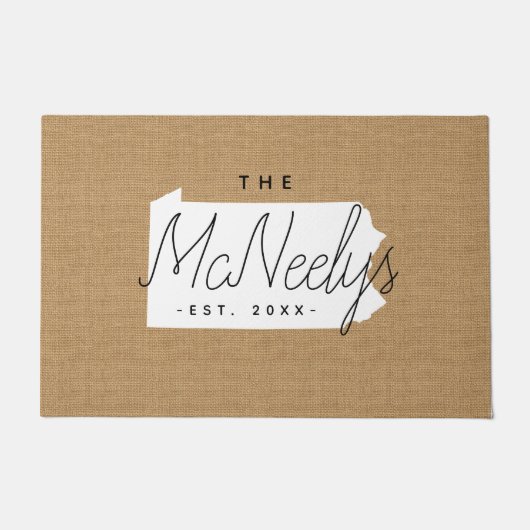 ペンシルバニアファミリーモノグラム州ドオーマ ドアマット (正面)