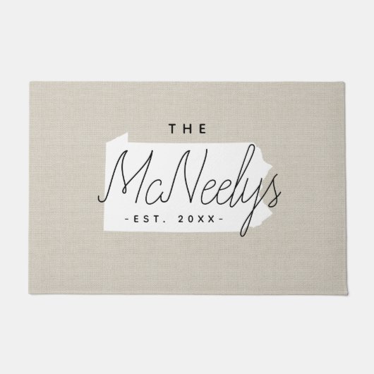 ペンシルバニアファミリーモノグラム州ドオーマ ドアマット (正面)