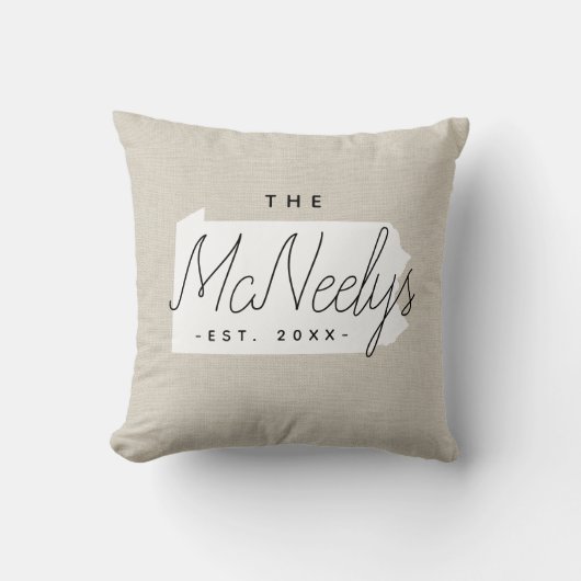 ペンシルバニアファミリーモノグラム州装飾用クッション クッション (正面)