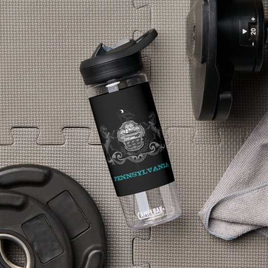 ペンシルバニアフィットネスとペンシルバニアのコート・オブ・アームズ ウォーターボトル (ジム)