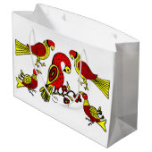 ペンシルバニアフォーク芸術鳥プリント ラージペーパーバッグ (裏面アングル)