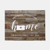 ペンシルバニアホーム州パーソナライズされたウッドルック ドアマット (正面)