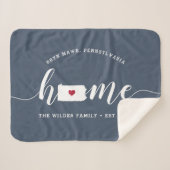 ペンシルバニアホーム州 パーソナライズされた シェルパブランケット (正面(横))