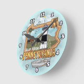 ペンシルバニアライトハウス ラウンド壁時計 (傾斜)