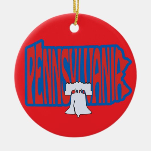ペンシルバニアリバティーベルクリスマスツリーオーナメント セラミックオーナメント (正面)