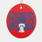 ペンシルバニアリバティーベルクリスマスツリーオーナメント セラミックオーナメント (左)