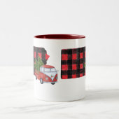 ペンシルバニアレッドピックアップトラッククリスマスヴィンテージ ツートーンマグカップ (中央)